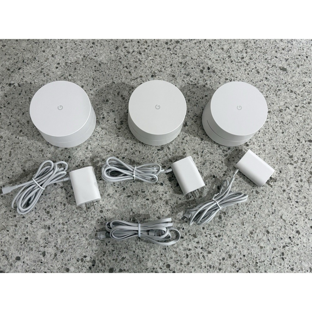 Google Wifi AC1304 Mesh Router System 3-Pack White Whole Home AC1200 WiFi
